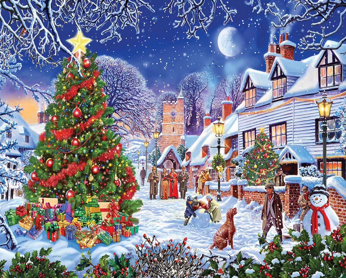 Village Christmas Tree (1287pz) - 1000 Piece Jigsaw Puzzle